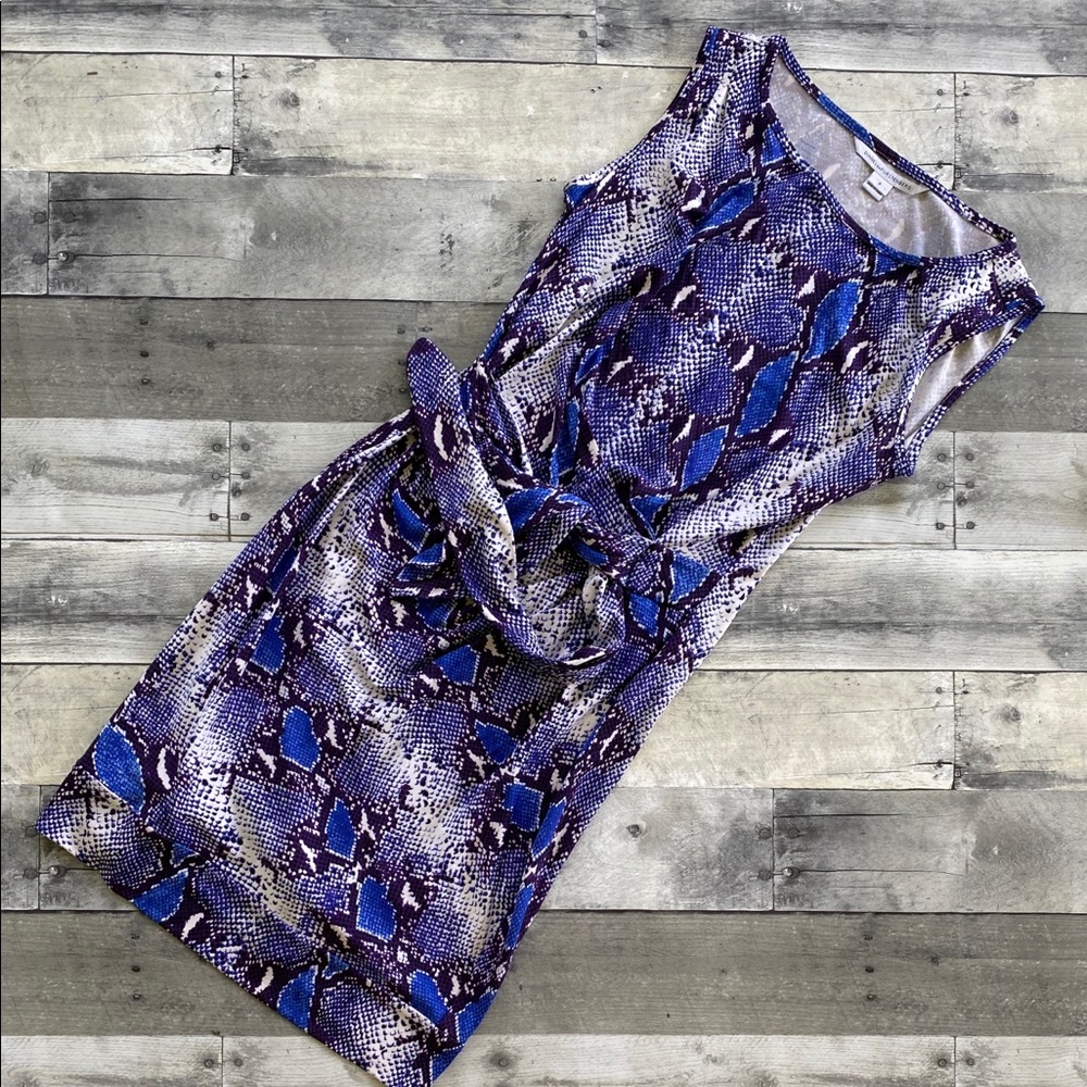 Diane Von Furstenburg shift wrap dress snake print